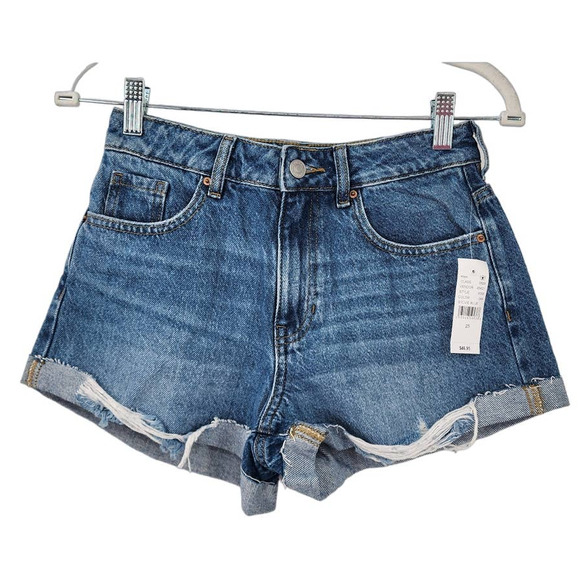 New NWT PACSUN Mom Shorts Medium Wash Size 25 - Picture 1 of 5